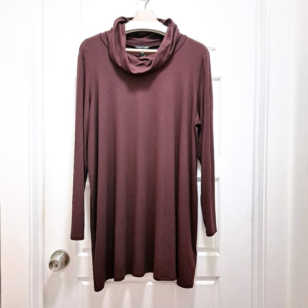 Eileen Fisher Funnel Tunic Cassis Size XL
